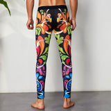 OSS Sports - Colourful 3/4 Compression Long Pants Men's Sports Running Tights Basketball Gym Bodybuilding Skinny Leggings Trousers
