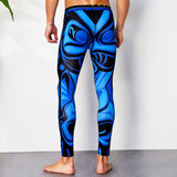 OSS Sports - Colourful 3/4 Compression Long Pants Men's Sports Running Tights Basketball Gym Bodybuilding Skinny Leggings Trousers