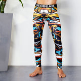 OSS Sports - Colourful 3/4 Compression Long Pants Men's Sports Running Tights Basketball Gym Bodybuilding Skinny Leggings Trousers
