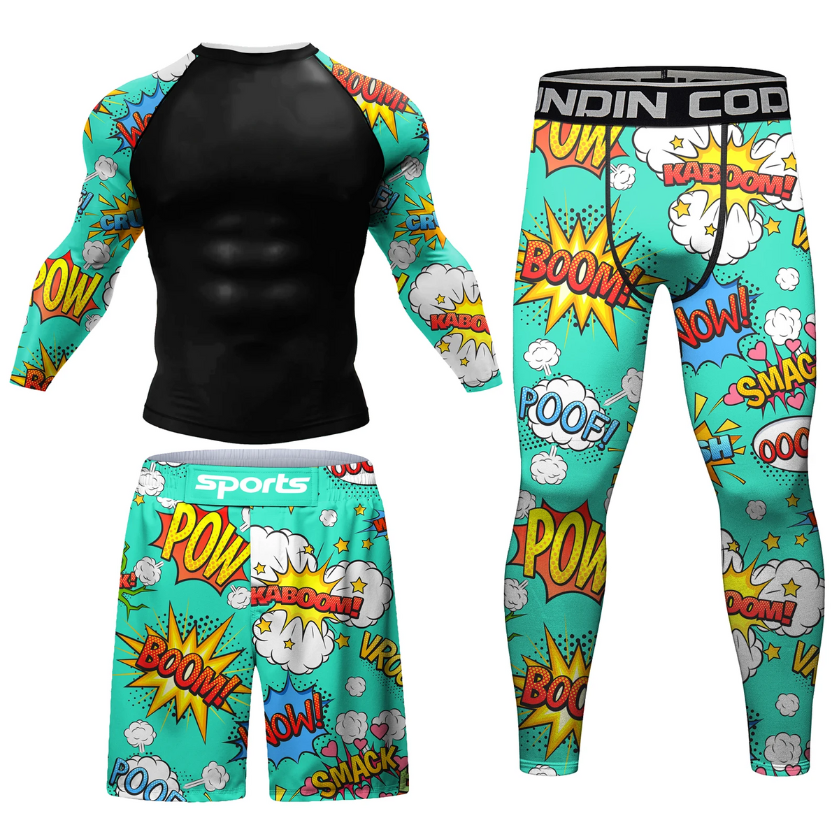 Rash Guard + Pants and Shorts For Men 4PCS Set Brazilian