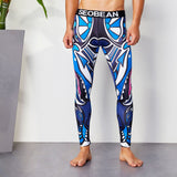 OSS Sports - Colourful 3/4 Compression Long Pants Men's Sports Running Tights Basketball Gym Bodybuilding Skinny Leggings Trousers