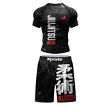 New Jiu Jitsu Rashguard MMA T-shirt +Pants For Men 4PCS/Set Brazilian Grappling Bjj