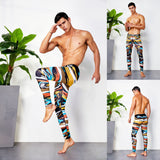 OSS Sports - Colourful 3/4 Compression Long Pants Men's Sports Running Tights Basketball Gym Bodybuilding Skinny Leggings Trousers