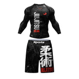 New Jiu Jitsu Rashguard MMA T-shirt +Pants For Men 4PCS/Set Brazilian Grappling Bjj