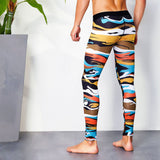 OSS Sports - Colourful 3/4 Compression Long Pants Men's Sports Running Tights Basketball Gym Bodybuilding Skinny Leggings Trousers
