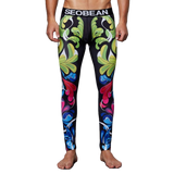 OSS Sports - Colourful 3/4 Compression Long Pants Men's Sports Running Tights Basketball Gym Bodybuilding Skinny Leggings Trousers