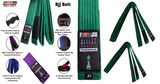 OSS Combat Sports BJJ Belt - Brazilian Jiu Jitsu Belt - IBJJF Approved Durable Design Belts