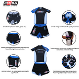 OSS Sports Men's BJJ, No GI, MMA, Top Plus Shorts Double-Layer Quick Dry - BJJ Grading Set - 2 PCS