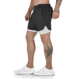 OSS - Mens Gym Training 2 in 1 Sports Shorts Outdoor Workout Running with Pockets
