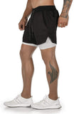 OSS - Mens Gym Training 2 in 1 Sports Shorts Outdoor Workout Running with Pockets