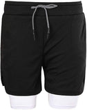 OSS - Mens Gym Training 2 in 1 Sports Shorts Outdoor Workout Running with Pockets