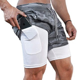 OSS - Mens Gym Training 2 in 1 Sports Shorts Outdoor Workout Running with Pockets