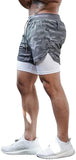 OSS - Mens Gym Training 2 in 1 Sports Shorts Outdoor Workout Running with Pockets