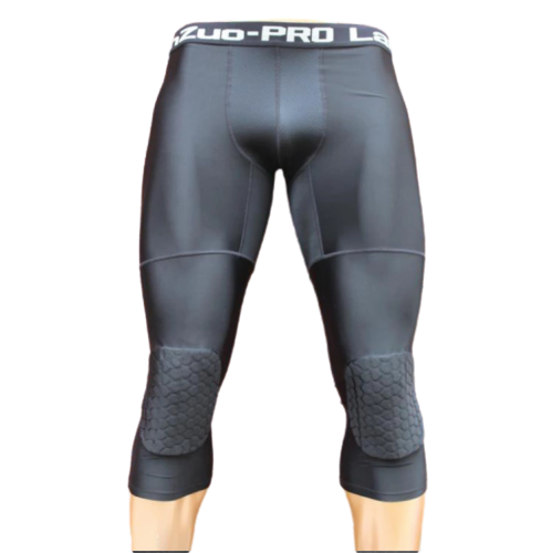 Men's Basketball Sports Tight Pants 3/4 Compression Workout Leggings Knee  Pads