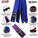 OSS Combat Sports BJJ Belt - Brazilian Jiu Jitsu Belt - IBJJF Approved Durable Design Belts