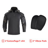 Hooded Tactical Working Suits Uniform Military Pants Army Paintball Airsoft Male Suit Men Clothing Combat Shirt Hiking Shirt with Pads