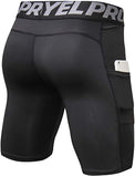 OSS - Compression Men's Tights Shorts Breathable with Pockets Gym Running Fitness Training Workout