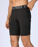 OSS - Compression Men's Tights Shorts Breathable with Pockets Gym Running Fitness Training Workout