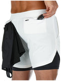 OSS - Mens Gym Training 2 in 1 Sports Shorts Outdoor Workout Running with Pockets