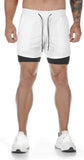 OSS - Mens Gym Training 2 in 1 Sports Shorts Outdoor Workout Running with Pockets