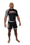 OSS Sports Men's BJJ, No GI, MMA, Top Plus Shorts Double-Layer Quick Dry - BJJ Grading Set - 2 PCS