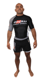 OSS Sports Men's BJJ, No GI, MMA, Top Plus Shorts Double-Layer Quick Dry - BJJ Grading Set - 2 PCS