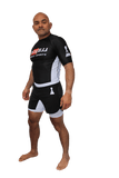 OSS Sports Men's BJJ, No GI, MMA, Top Plus Shorts Double-Layer Quick Dry - BJJ Grading Set - 2 PCS