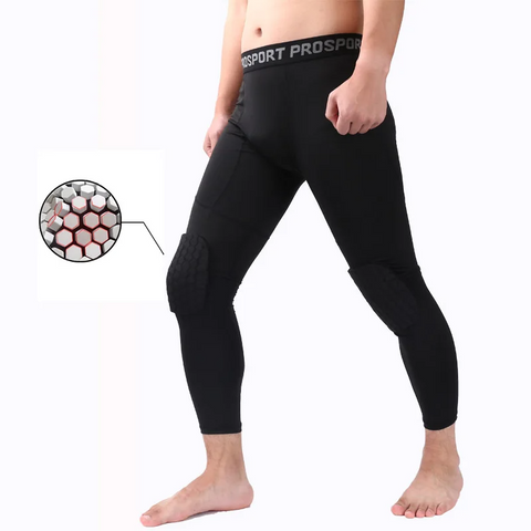 OSS - Men Sports Compression Pants Full Length with Knee Pads