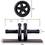 OSS - Abdominal Exercise Wheel Black Roller With Extra Thick Knee Pad Mat