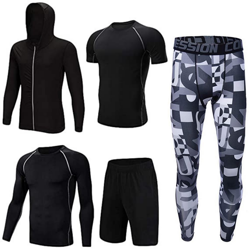 Men's Tight Sportswear Suits Running Sport Sets Jogging Compression Sports  Clothing Training Pants Fitness Jacket Workout Shorts