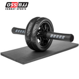 OSS - Abdominal Exercise Wheel Black Roller With Extra Thick Knee Pad Mat