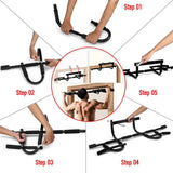 Oss - Multi-Grip Chin-Up/Pull-Up Bar, Heavy Duty Doorway Trainer for Home Gym, Black. Includes a Free Figure 8 Resistance Bands