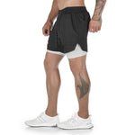 OSS - Mens Gym Training 2 in 1 Sports Shorts Outdoor Workout Running with Pockets