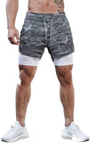 OSS - Mens Gym Training 2 in 1 Sports Shorts Outdoor Workout Running with Pockets
