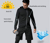 OSS - Fitness Gym Suit Men's 5 Piece Gym Running Training Workout Set Hooded Jacket Sport Tracksuit