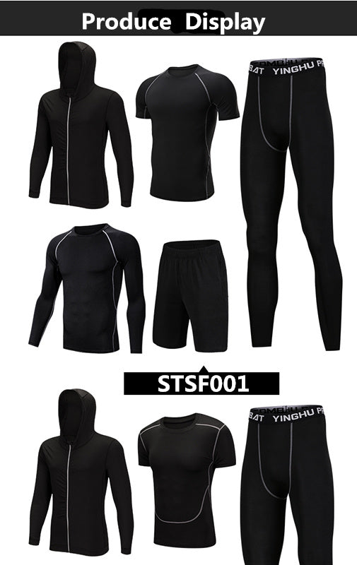  5PCS Workout Sets incluir Compression Shirt Pants Hoodie Jacket  for Men outdoor sports running indoor fitness : Clothing, Shoes & Jewelry