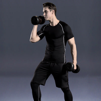 5pcs/set Men Gym Wear Fitness Sports Suit Clothes Training
