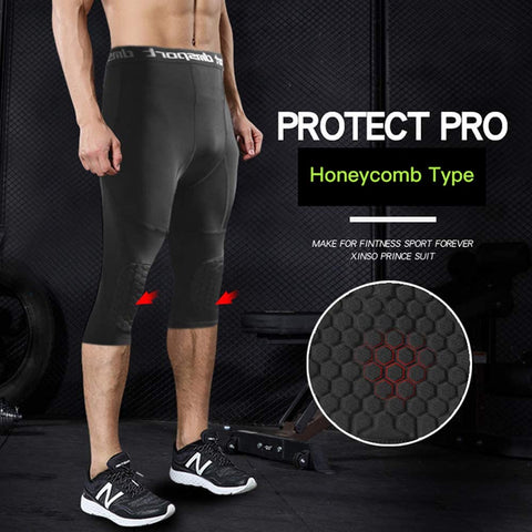 Men's Basketball Sports Knee pads 3/4 Compression Pants High