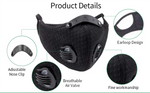 Sport Face Mask Anti Pollution Dust Half Face Mask with 2 Activated Carbon Air Filters