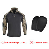Hooded Tactical Working Suits Uniform Military Pants Army Paintball Airsoft Male Suit Men Clothing Combat Shirt Hiking Shirt with Pads