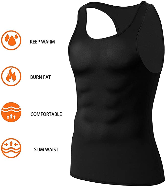 Gowhods Waist Trainer Sweat Vest for Men,Hot Neoprene Sauna Tank Top Vest  with Zipper,Gym Workout Suit : Sports & Outdoors 