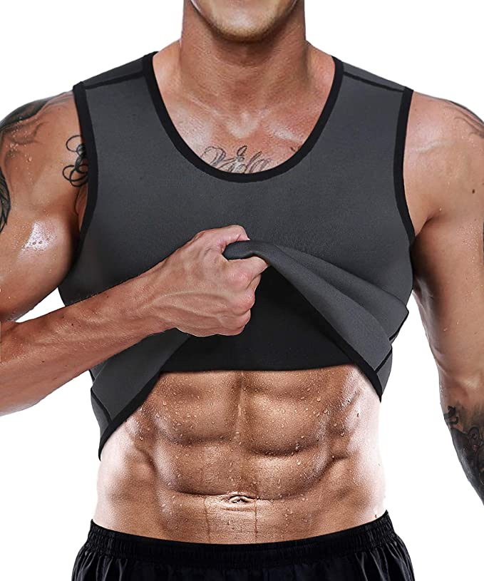 Rmcxly Men Neoprene Sweat Sauna Body Shaper Vest Waist Trainer