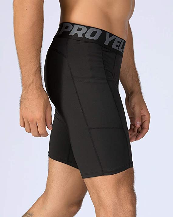 614S, Men's High Waist Compression Shorts - Layer Over Stockings