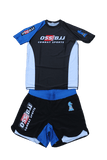 OSS Sports Men's BJJ, No GI, MMA, Top Plus Shorts Double-Layer Quick Dry - BJJ Grading Set - 2 PCS