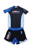 OSS Sports Men's BJJ, No GI, MMA, Top Plus Shorts Double-Layer Quick Dry - BJJ Grading Set - 2 PCS